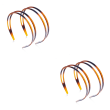 Lot de 4 bandeaux en plastique à double rangée de dents, antidérapants, pour femmes et filles – Noir/Marron