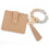 Portafoglio portachiavi con nappina e perline in silicone, marrone 1