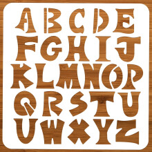 Alphabet Letter Painting Stencils 11.81x11.81 Inch Reusable DIY Art Craft Stencils Hollow Out Drawing Template