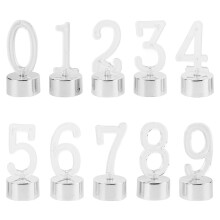 Conjunto de 10 velas de LED sem chama prateadas