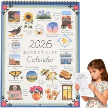 Calendario da parete "Lista dei desideri 2026" con spirale, 12x9 pollici