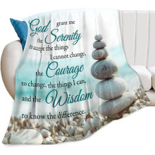 Coperta in peluche con scritta "Serenity Prayer" (Preghiera della Serenità) 60"
