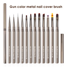 Naierhg Nail Art Brush with Pen Hat Flexible Bristles Delicate Brushwork Smooth Drawing Non-shedding Nail Brush Nail Salon Supply D