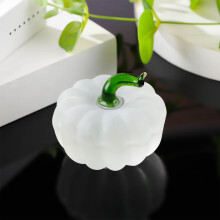 Decorazione a forma di zucca in vetro di cristallo, realizzata a mano, 1 pezzo.