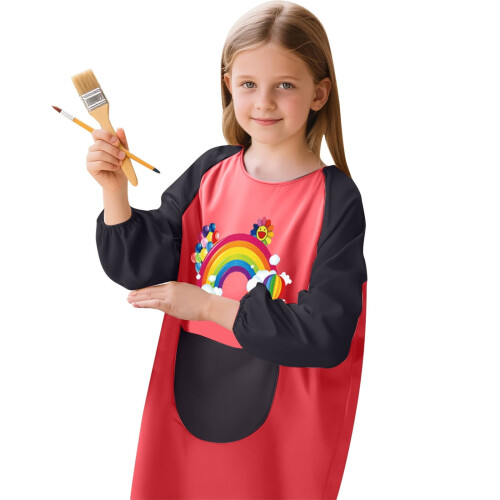 Grembiule da disegno per bambini con tasca e maniche lunghe