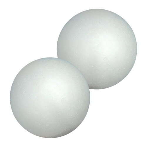 Set van 2 schuimrubberen knutselballen van 18 cm, wit. 1