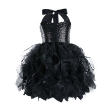 Mikilon Dress for Girls Sparkly Sequin Tulle Princess Birthday Party Prom Outfit Toddler Girls Sneaker Ball Gown Dress