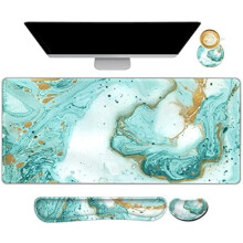 Tacar Cearrbhachais Luiche le Taca Láimhe 4 phíosa Teal Marble