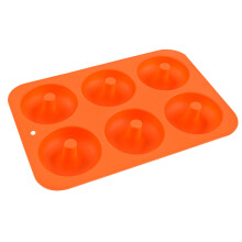 lulshou Hogar y cocina, Molde de silicona para hornear donas de 6 cavidades, antiadherente, apto para lavavajillas, herramientas de decoración en