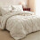 Conjunto de cama Queen com pregas na cor aveia 1