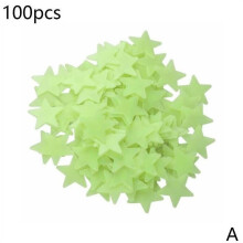 100 autocollants étoiles phosphorescentes 3D pour mur, décoration intérieure à faire soi-même pour chambre d'enfant V3U8
