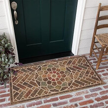 Tapete de entrada externo de 60 cm x 120 cm com superfície ranhurada