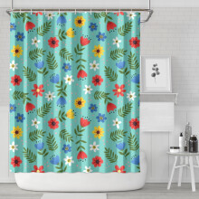Rideau de douche à motif floral Pioneer Flower, 183 x 213 cm, ensemble de rideau de douche décoratif pour salle de bain avec 12 crochets,