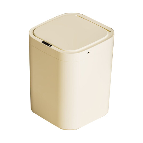 Cestino per rifiuti con sensore automatico Elainilye, beige, 3,8 litri