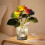 LED Color-Changing Rose Vase Lamp USB Rechargeable 1