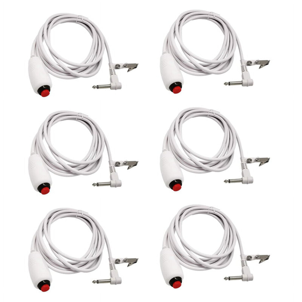 6X Nurse Call Cable 6.35mm Line Nurse Call Device Emergency Call Cable with Push Button Switch