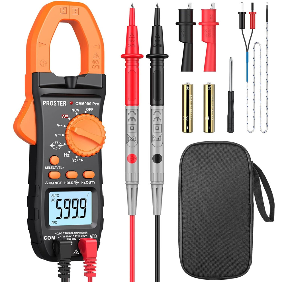 6000-Count True Rms Clamp Meter 800A With Ncv 9104899476739