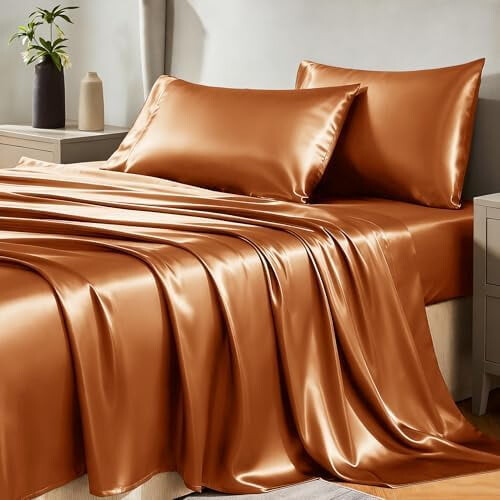 Ensemble de draps King Satin 4 pièces en polyester