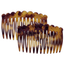 Paris CP2871/2 French Hair Side Comb, Small Rounded, Strong Hold for Bun & Chignon – Made in France