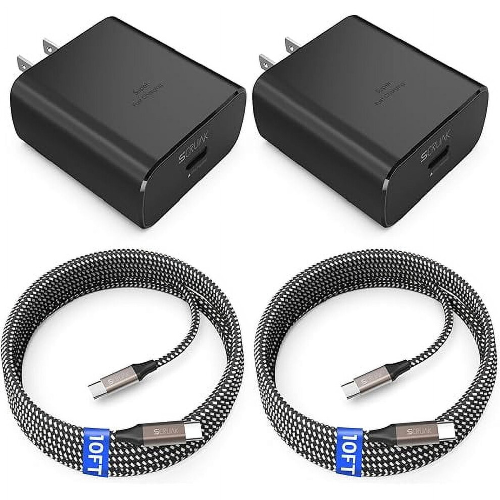 Zc45w Usb-C Charger 2-Pack, 45W Fast Wall Charger + 210Ft Cables, Compatible With Samsung Galaxy S25/S24/S23/S22/S20, Note 10/20, Tab S9/S8 9422877298136
