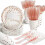 Service de table rose et or rose pour 25 personnes 1