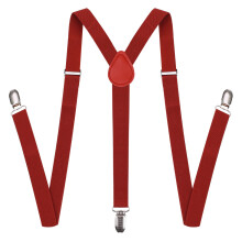 Men's suspenders breathable lightweight heavy duty rose red