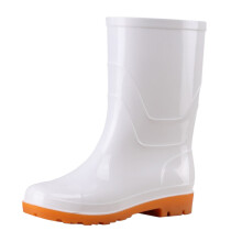 Rainshoes Men's Women's Rain Boots Summer Wear-resistant Shoes Outdoor Garden Water Shoes Rain Boots White Size 7.5
