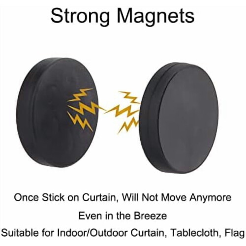 Rubber-Coated Magnetic Shower Curtain Weights 8 pcs 2