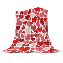 AUQ Sherpa Fleece Throw Blanket, Dark Red & Pink Heart Design, Soft Warm Microfiber, 40x50 in, Compatible with All Seasons
