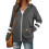 Felpa con cappuccio e zip da donna a maniche lunghe con tasca, taglie S-2XL 1