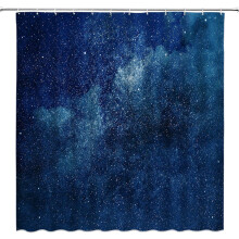 Nachthimmel-Weltraum-Duschvorhang Kosmische Sterne Fantasie Galaxie Universum Weltraumdekor Polyestergewebe Inklusive Haken, (70" B x 84" H)