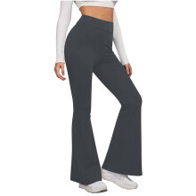 Leggings casuales de mujer Admvng con cintura elástica alta, color liso, estilo deportivo y acampanado para yoga, tallas S-2XL