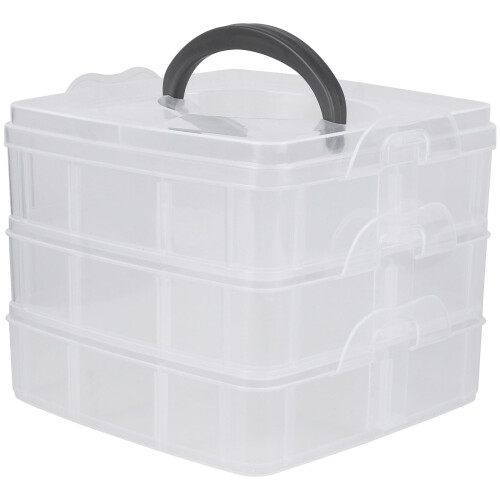 Layer18compartment plastic adjustable storage box storage box (transparent white)