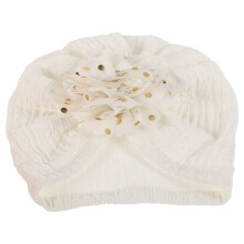2Pièces Bonnets Bébé Beige Polyester Fleurs, Et Décoratif