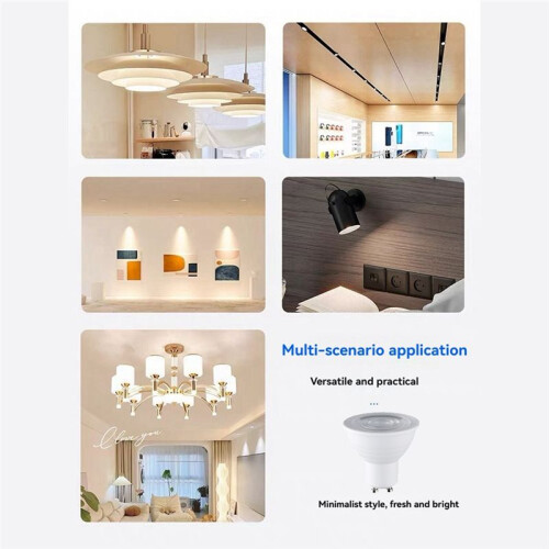 10PCS Ceiling Spotlight Set 7W GU10 Base  Saving Downlight LED Light Indoor Lighting 3000K Warm White Light 1