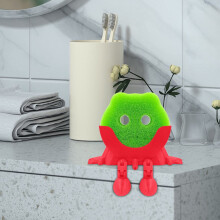 3D-geprinte sponshouder met afvoer voor de gootsteen