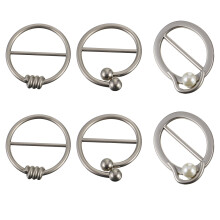 18Pcs Silver Metal Scarf Buckles Clothes Clip Rings for Decorative Use