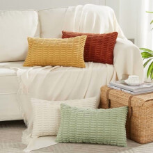 Housses de coussin en velours côtelé 30 x 60 cm (lot de 4)