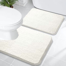 Conjunto de tapetes de banheiro em chenille – 2 peças em formato de U