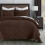 Chocolate Twin Quilt Set Geometric Diamond Stitched 1