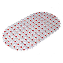 Covoraș de cadă antiderapant, covorașe de baie din PVC pentru cadă, covoraș de duș de siguranță pentru baie cu ventuze, 26x15 inci, roșu
