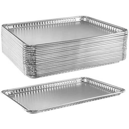 Assadeiras de alumínio antiaderente de alta resistência, 40,6 x 27,9 cm (16 x 11 polegadas), 20 unidades