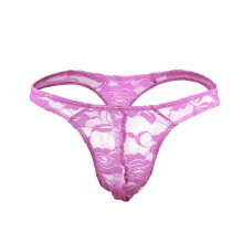 Men's Thong Underwear Low Rise Lace Bikini T-Back G-String Panties