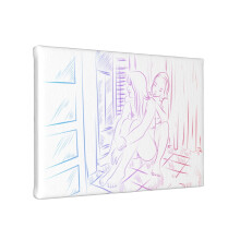 Lesbijskie LGBT Romantyczna miłość, wydruki ścienne na płótnie, nowoczesne dzieło sztuki bez ramy, 8" x 12"