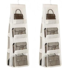 Transparenter Hänge-Handtaschenorganizer mit 8 Fächern (2er-Pack)