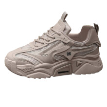 Sneakers Fíodóireachta Eitilte Ediodpoh do Mhná, Liath39 – Lása-Suas Ócáideacha, Bonn Tiubh, Ladhar Babhta, Bróga Rith Fómhair/Geimhridh,
