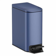 Stainless Steel Trash Can with Lid 6L Navy Blue