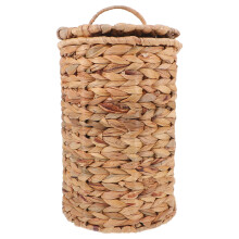OUNONA Decorative Trash Can Wicker Trash Can with Lid Rattan Waste Management 1Pcs