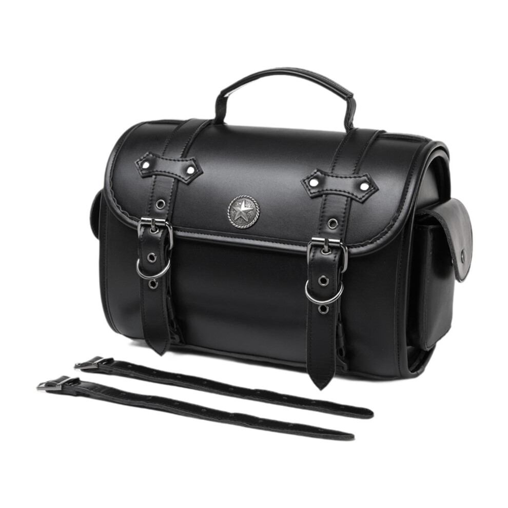 Amleso Motorcycle Saddle Bag Luggage Bag Waterproof Pu Leather Sturdy Versatile Universal Outdoor Riding Stylish Motorbike Side Bag 9085618812673