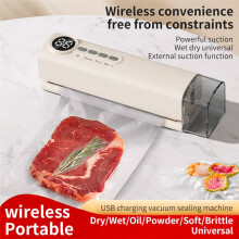 Vacuum Sealer for Food 62 Kpa Strong Suction Cordless Rechargeable Food Sealer Portable Vacuum Sealing Machine